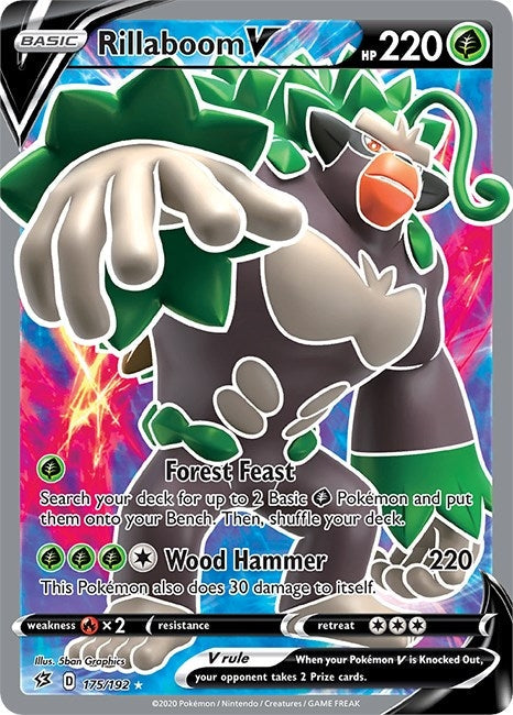 Image for Rillaboom V (Full Art) (175/192) (SWSH02: Rebel Clash) - Pokemon