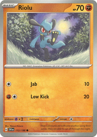 Image for Riolu (112/198) (SV01: Scarlet & Violet Base Set) - Pokemon