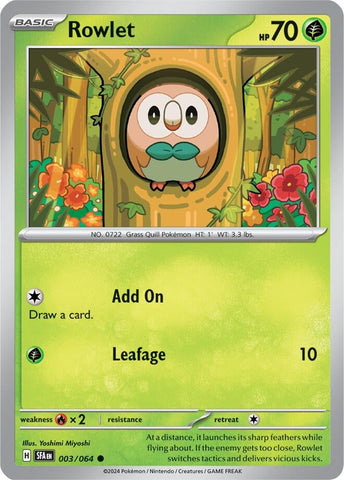 Image for Rowlet (003/064) (SV: Shrouded Fable) - Pokemon
