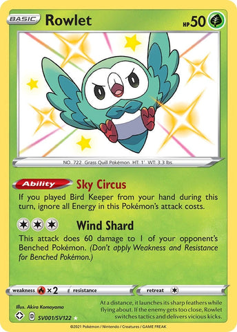 Image for Rowlet (SV001/SV122) (Shining Fates: Shiny Vault) - Pokemon