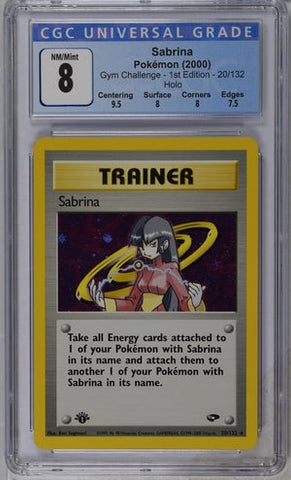 SABRINA - GYM CHALLENGE - CGC 8 Pokemon Single