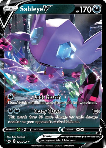 Image for Sableye V (120/202) (SWSH01: Sword & Shield Base Set) - Pokemon