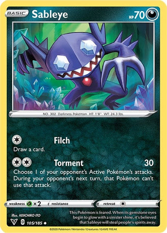 Image for Sableye (105/185) (SWSH04: Vivid Voltage) - Pokemon
