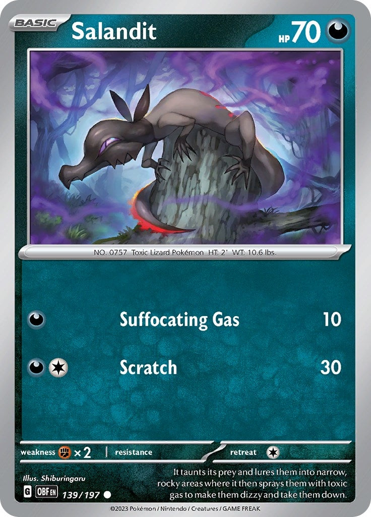 Image for Salandit (139/197) (SV03: Obsidian Flames) - Pokemon