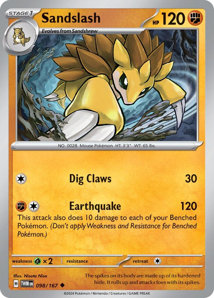 Image for Sandslash (098/167) (SV06: Twilight Masquerade) - Pokemon
