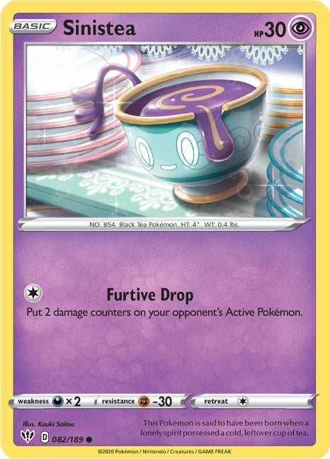 Image for Sinistea (082/189) (SWSH03: Darkness Ablaze) - Pokemon