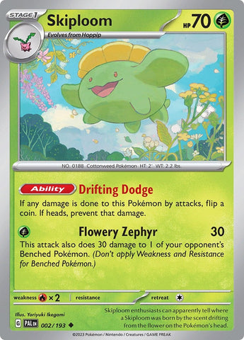 Image for Skiploom (002/193) (SV02: Paldea Evolved) - Pokemon