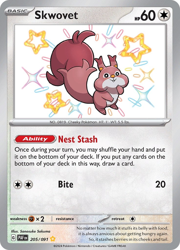 Image for Skwovet (205/091) (SV: Paldean Fates) - Pokemon