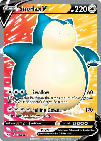 Image for Snorlax V (Full Art) (197/202) (SWSH01: Sword & Shield Base Set) - Pokemon