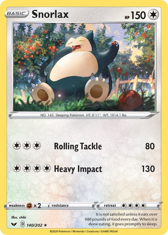 Image for Snorlax (140/202) (SWSH01: Sword & Shield Base Set) - Pokemon