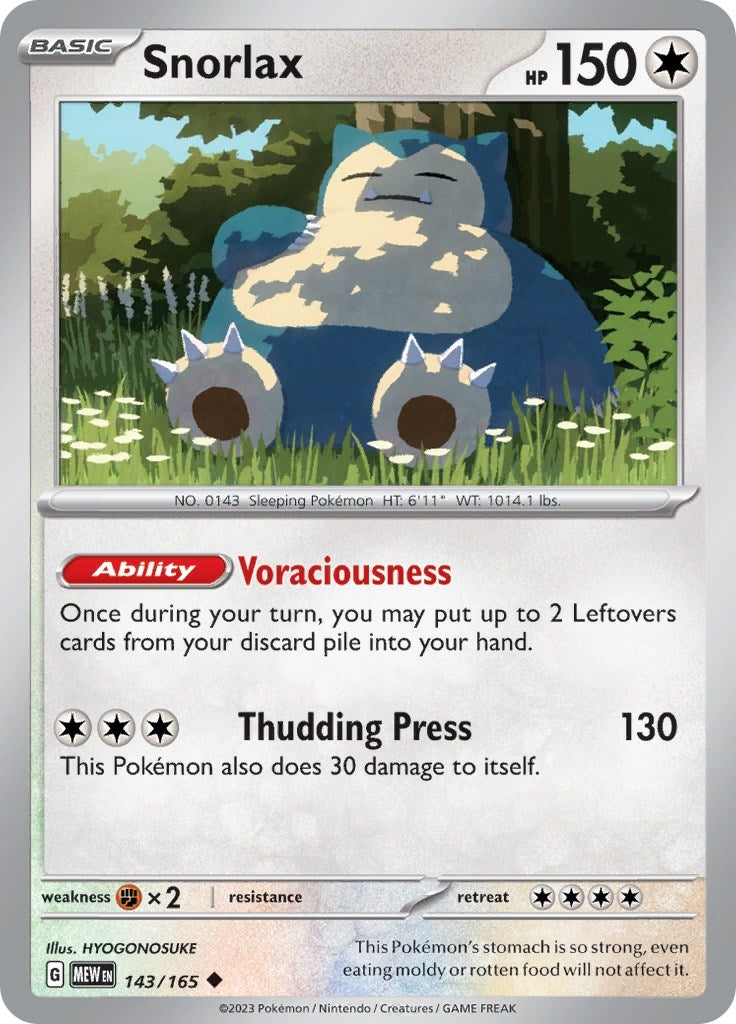 Image for Snorlax (143/165) (SV: Scarlet & Violet 151) - Pokemon