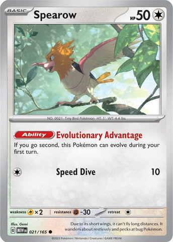 Image for Spearow (021/165) (SV: Scarlet & Violet 151) - Pokemon