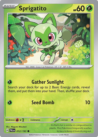 Image for Sprigatito (012/193) (SV02: Paldea Evolved) - Pokemon