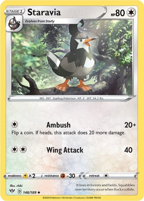 Image for Staravia (146/189) (SWSH03: Darkness Ablaze) - Pokemon