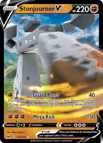 Image for Stonjourner V (115/202) (SWSH01: Sword & Shield Base Set) - Pokemon