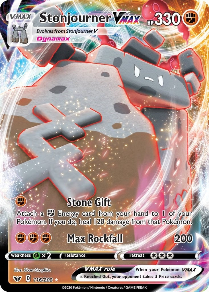 Image for Stonjourner VMAX (116/202) (SWSH01: Sword & Shield Base Set) - Pokemon