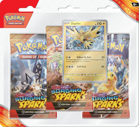 Image for Surging Sparks 3 Pack Blisters [Zapdos] - Pokemon
