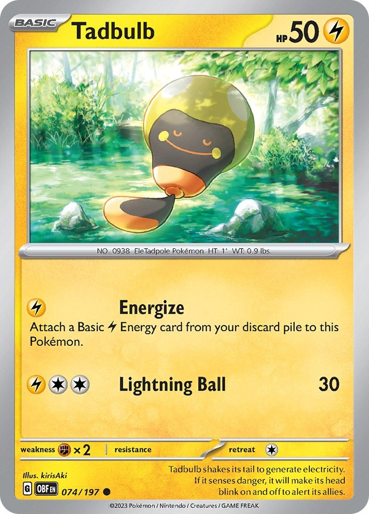 Image for Tadbulb 074/197 (074/197) (SV03: Obsidian Flames) - Pokemon