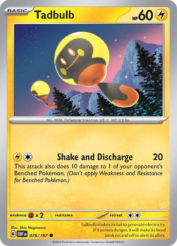 Image for Tadbulb 076/197 (076/197) (SV03: Obsidian Flames) - Pokemon