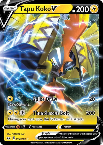 Image for Tapu Koko V (072/202) (SWSH01: Sword & Shield Base Set) - Pokemon