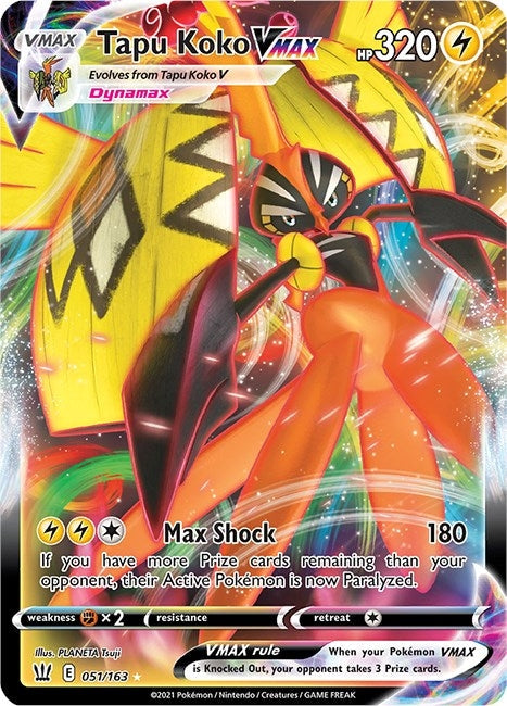 Image for Tapu Koko VMAX (051/163) (SWSH05: Battle Styles) - Pokemon