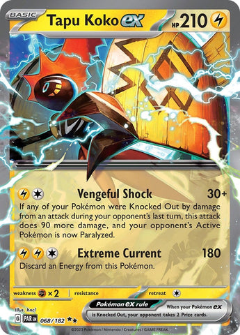 Image for Tapu Koko ex (068/182) (SV04: Paradox Rift) - Pokemon