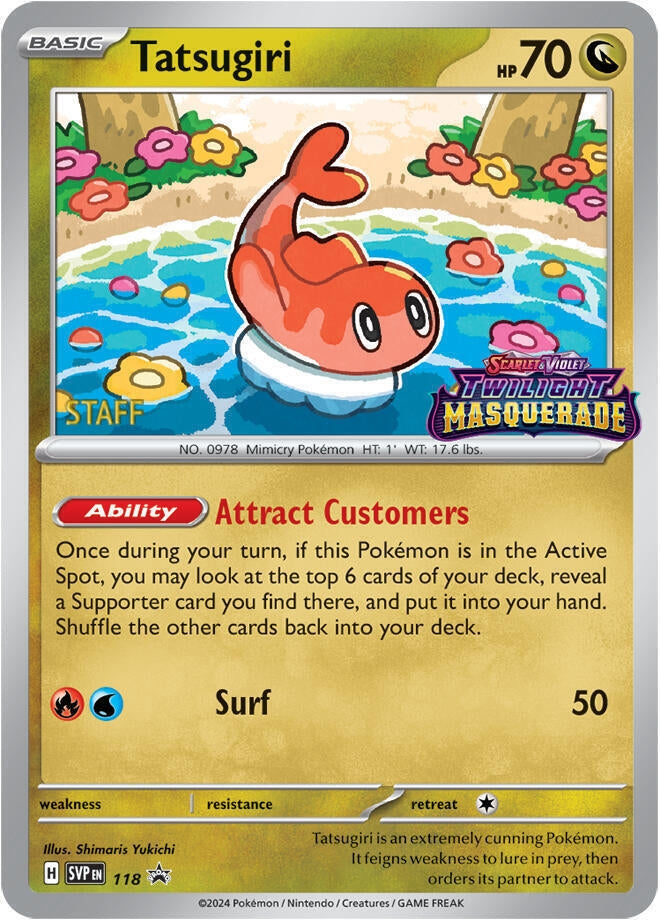 Image for Tatsugiri - 118 (Prerelease) [Staff] (118) (SV: Scarlet & Violet Promo Cards) - Pokemon