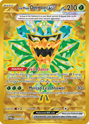 Image for Teal Mask Ogerpon ex (221/167) (SV06: Twilight Masquerade) - Pokemon