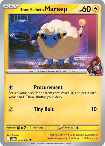 Image for Team Rocket's Mareep (072/182) (SV10: Destined Rivals) - Pokemon