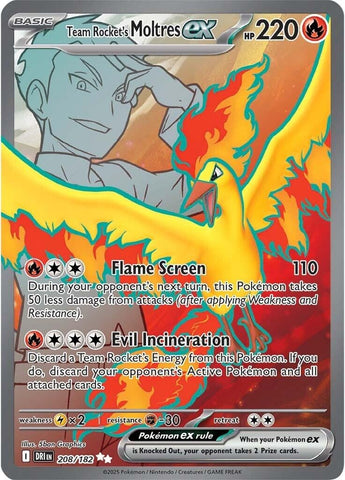 Image for Team Rocket's Moltres ex (208/182) (SV10: Destined Rivals) - Pokemon