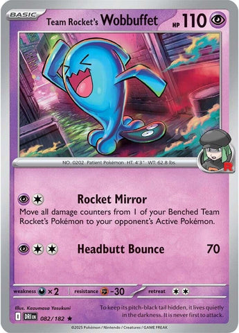 Image for Team Rocket's Wobbuffet (082/182) (SV10: Destined Rivals) - Pokemon