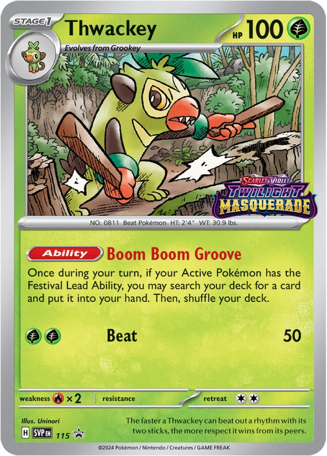 Image for Thwackey - 115 (115) (SV: Scarlet & Violet Promo Cards) - Pokemon