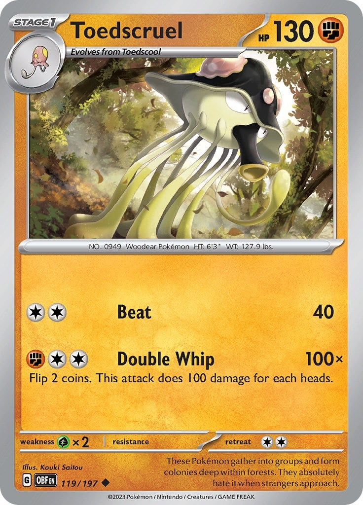 Image for Toedscruel (119/197) (SV03: Obsidian Flames) - Pokemon