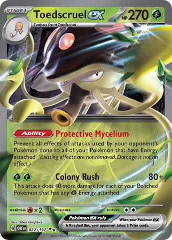 Image for Toedscruel ex (022/197) (SV03: Obsidian Flames) - Pokemon