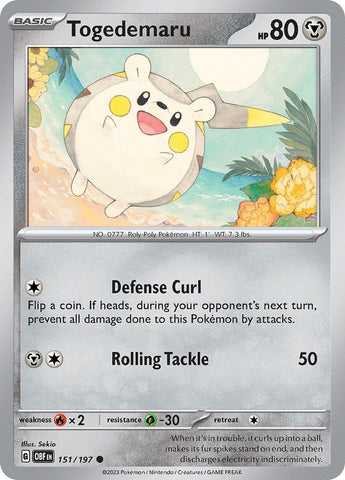 Image for Togedemaru (151/197) (SV03: Obsidian Flames) - Pokemon
