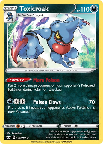 Image for Toxicroak (124/202) (SWSH01: Sword & Shield Base Set) - Pokemon