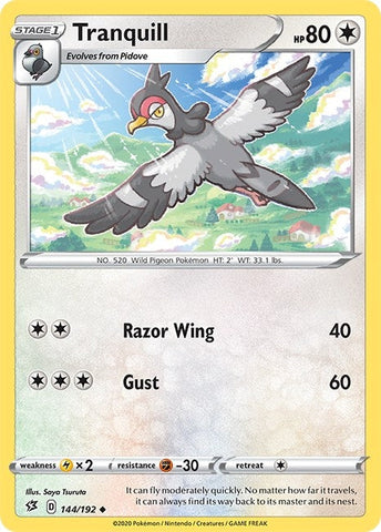 Image for Tranquill (144/192) (SWSH02: Rebel Clash) - Pokemon