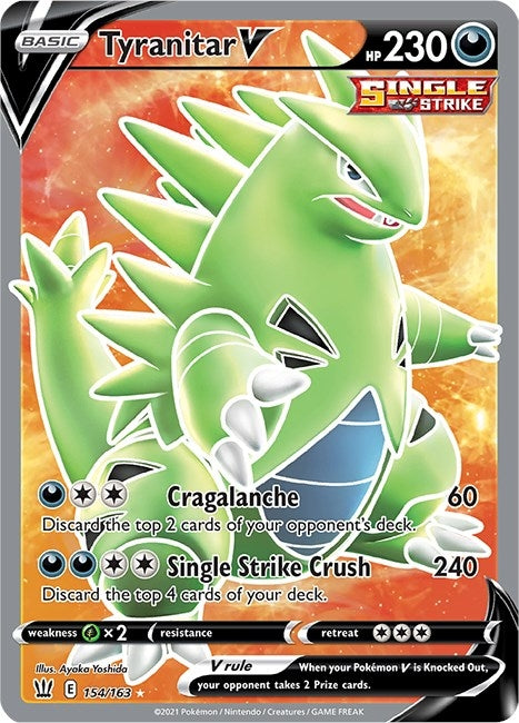 Image for Tyranitar V (Full Art) (154/163) (SWSH05: Battle Styles) - Pokemon