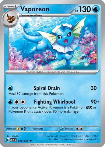 Image for Vaporeon (134/165) (SV: Scarlet & Violet 151) - Pokemon