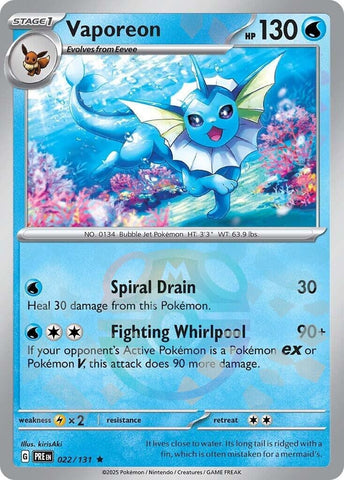 Image for Vaporeon (Master Ball Pattern) (022/131) (SV: Prismatic Evolutions) - Pokemon