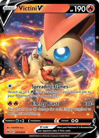 Image for Victini V (025/202) (SWSH01: Sword & Shield Base Set) - Pokemon