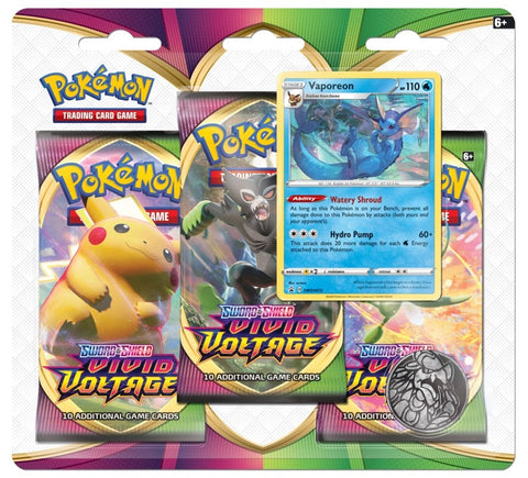 Image for Vivid Voltage 3 Pack Blister [Vaporeon] - Pokemon