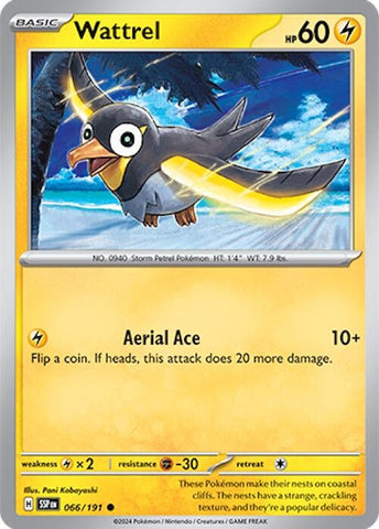 Image for Wattrel (066/191) (SV08: Surging Sparks) - Pokemon