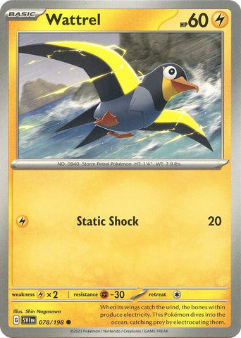 Image for Wattrel (078/198) (SV01: Scarlet & Violet Base Set) - Pokemon