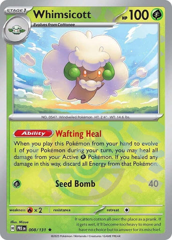 Image for Whimsicott (Master Ball Pattern) (008/131) (SV: Prismatic Evolutions) - Pokemon