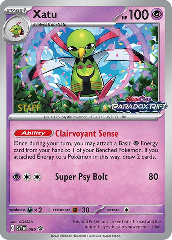 Image for Xatu - 059 (Prerelease) [Staff] (059) (SV: Scarlet & Violet Promo Cards) - Pokemon