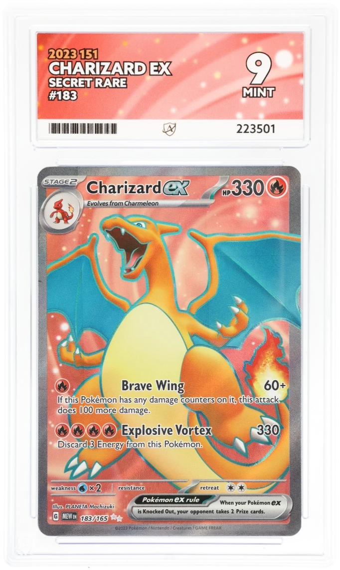 CHARIZARD EX - SECRET RARE - 151 - ACE 9 ACE Grading