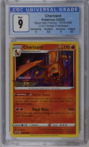 Charizard - Vivid Voltage Prerelease - CGC 9 Pokemon Single