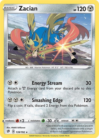 Image for Zacian (139/192) (SWSH02: Rebel Clash) - Pokemon