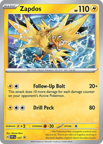 Image for Zapdos - 157 (157) (SV: Scarlet & Violet Promo Cards) - Pokemon
